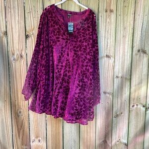 Torrid Velvet Burnout Button Up